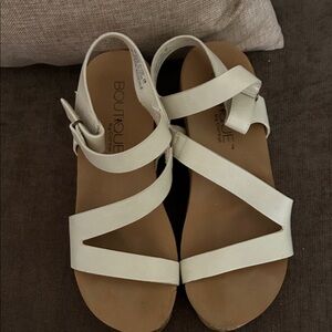 Corkys beige Leather Strappy Sandals for Women